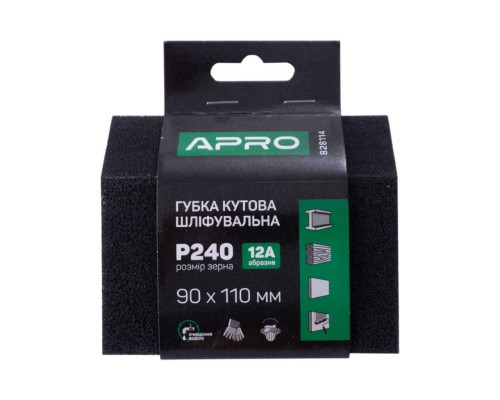 Губка шліфувальна Apro - 110 x 90 x 25 мм x P240 трапеція