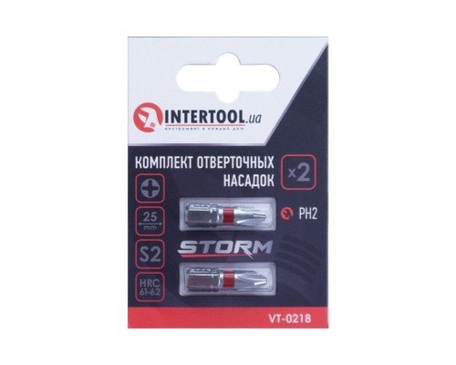 Біта Intertool - PH2 x 25 мм Storm (2 шт.)