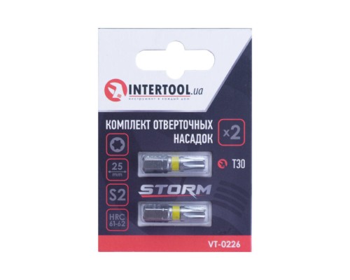 Біта Intertool - T30 x 25 мм Storm (2 шт.)