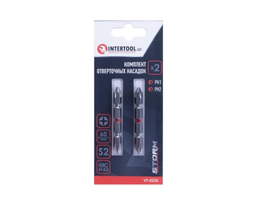 Бита Intertool - PH1 x PH2 x 60 мм Storm (2 шт.)