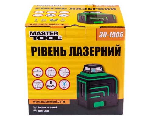 Уровень лазерный Mastertool - 360° x 2 головки, зеленый