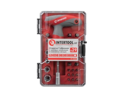 Отвертка Intertool - Т-образная реверсионная 29 ед.