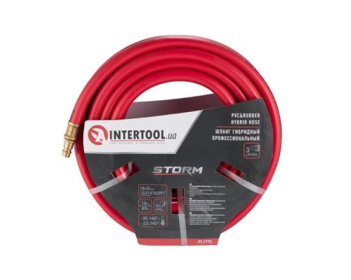 Шланг воздушный Intertool-Storm - 8 × 15 мм × 15 м гибридный PRO