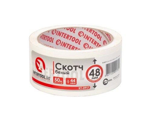 Скотч Intertool - 48мм x 50м x 44мкм білий