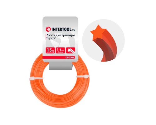 Лісочка для тримера Intertool - 1,6мм x 15м зірка